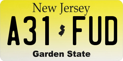 NJ license plate A31FUD