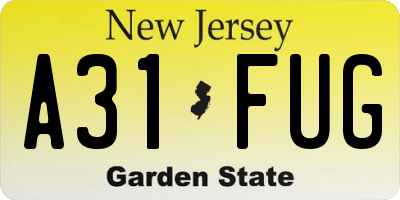 NJ license plate A31FUG