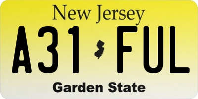 NJ license plate A31FUL