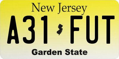 NJ license plate A31FUT