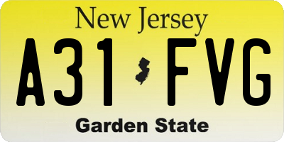 NJ license plate A31FVG