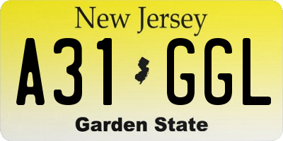NJ license plate A31GGL
