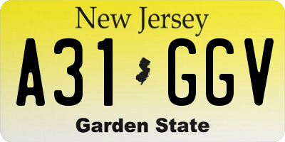 NJ license plate A31GGV