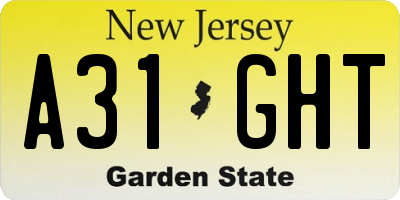 NJ license plate A31GHT