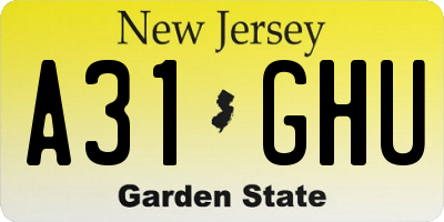 NJ license plate A31GHU