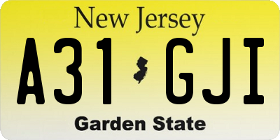 NJ license plate A31GJI