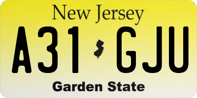 NJ license plate A31GJU