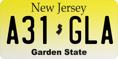 NJ license plate A31GLA