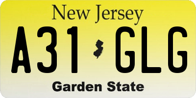 NJ license plate A31GLG
