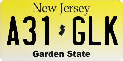 NJ license plate A31GLK