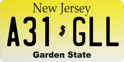 NJ license plate A31GLL