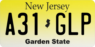 NJ license plate A31GLP