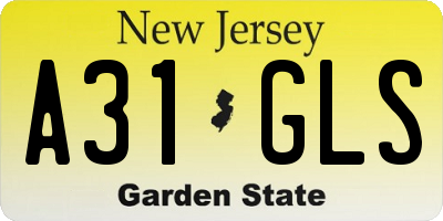NJ license plate A31GLS