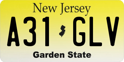 NJ license plate A31GLV