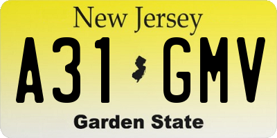 NJ license plate A31GMV