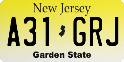 NJ license plate A31GRJ