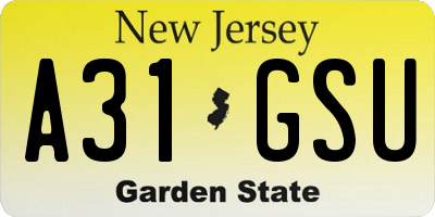 NJ license plate A31GSU