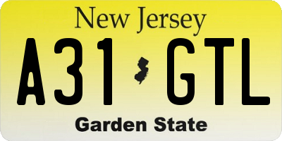 NJ license plate A31GTL