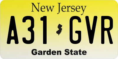 NJ license plate A31GVR