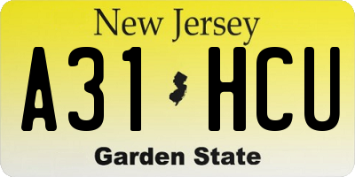 NJ license plate A31HCU