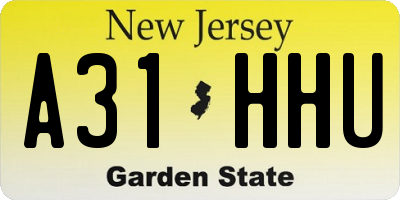 NJ license plate A31HHU