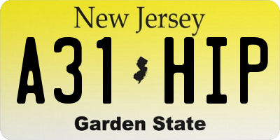 NJ license plate A31HIP