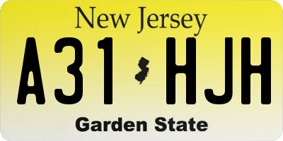NJ license plate A31HJH