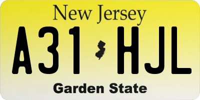 NJ license plate A31HJL