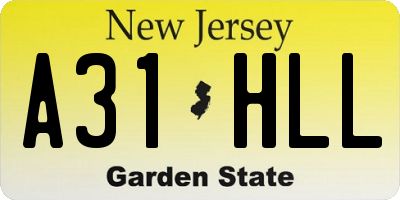NJ license plate A31HLL