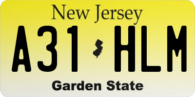 NJ license plate A31HLM