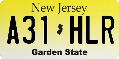 NJ license plate A31HLR