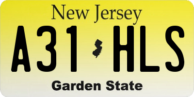 NJ license plate A31HLS