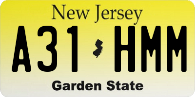 NJ license plate A31HMM