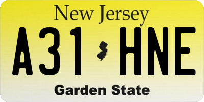 NJ license plate A31HNE
