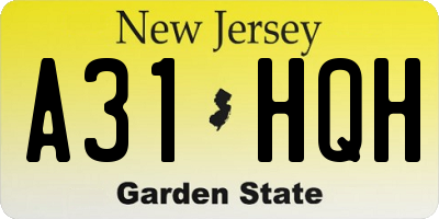 NJ license plate A31HQH