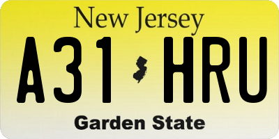 NJ license plate A31HRU