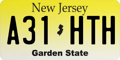 NJ license plate A31HTH