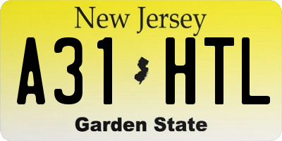 NJ license plate A31HTL