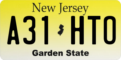 NJ license plate A31HTO