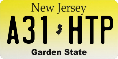 NJ license plate A31HTP