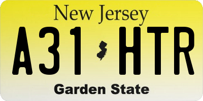 NJ license plate A31HTR