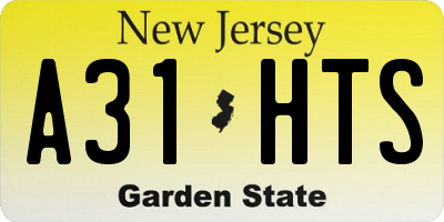 NJ license plate A31HTS
