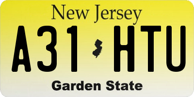 NJ license plate A31HTU