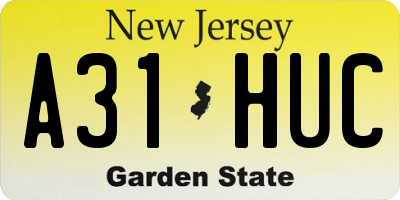 NJ license plate A31HUC