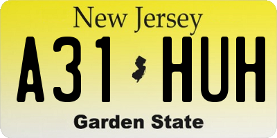 NJ license plate A31HUH