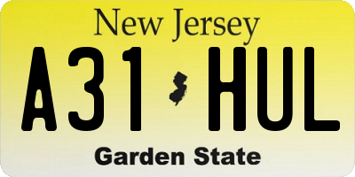NJ license plate A31HUL