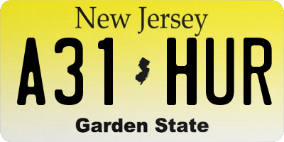 NJ license plate A31HUR