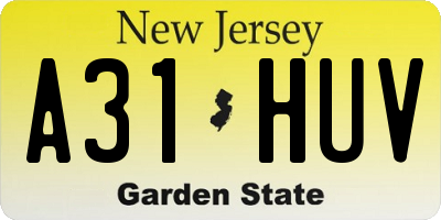 NJ license plate A31HUV