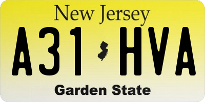 NJ license plate A31HVA