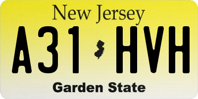 NJ license plate A31HVH